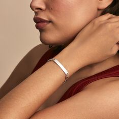 Bracelet Identité Carrus Argent Blanc - Gourmettes Femme | Marc Orian