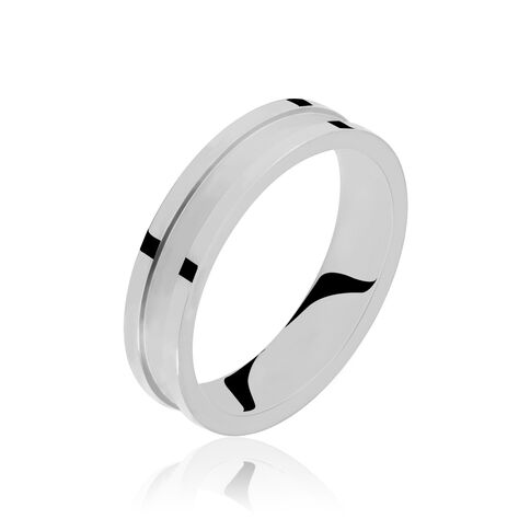 Alliance Hades Mat Et Brillant Ruban Plat Palladium Blanc - Alliances duo Homme | Marc Orian