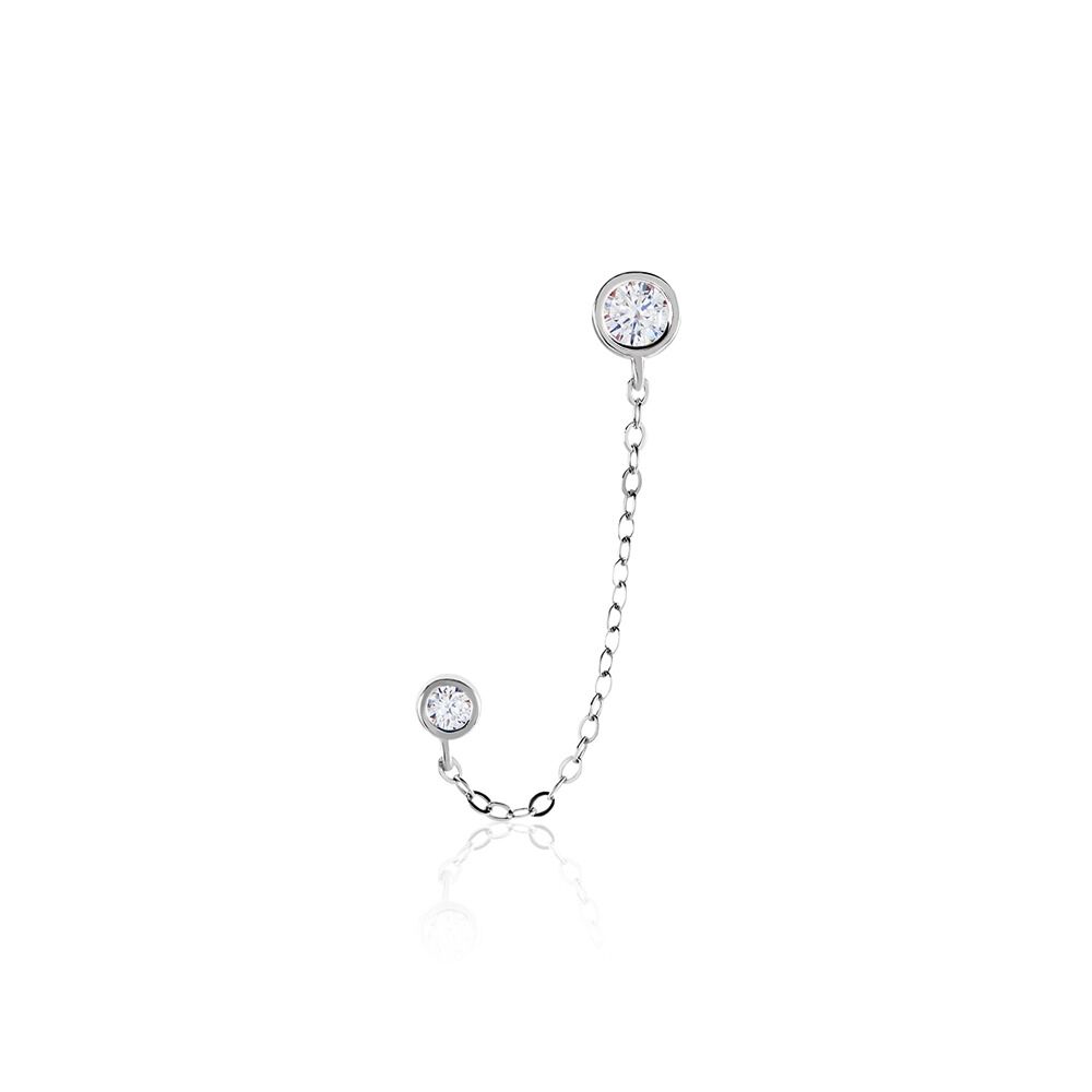 Bijou D'oreille Argent Blanc Cheyanne Oxydes De Zirconium - Piercings d'oreilles Femme | Marc Orian