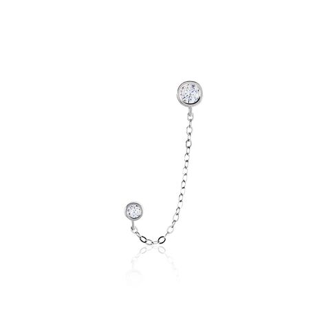 Bijou D'oreille Argent Blanc Cheyanne Oxydes De Zirconium - Piercings d'oreilles Femme | Marc Orian