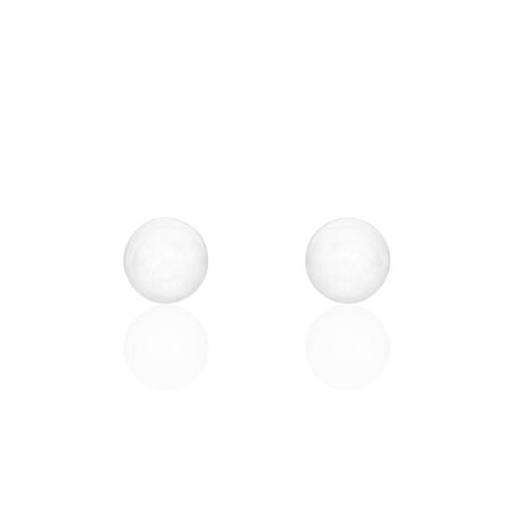 Boucles D'oreilles Puces Orbe Argent Blanc Céramique - Puces Femme | Marc Orian