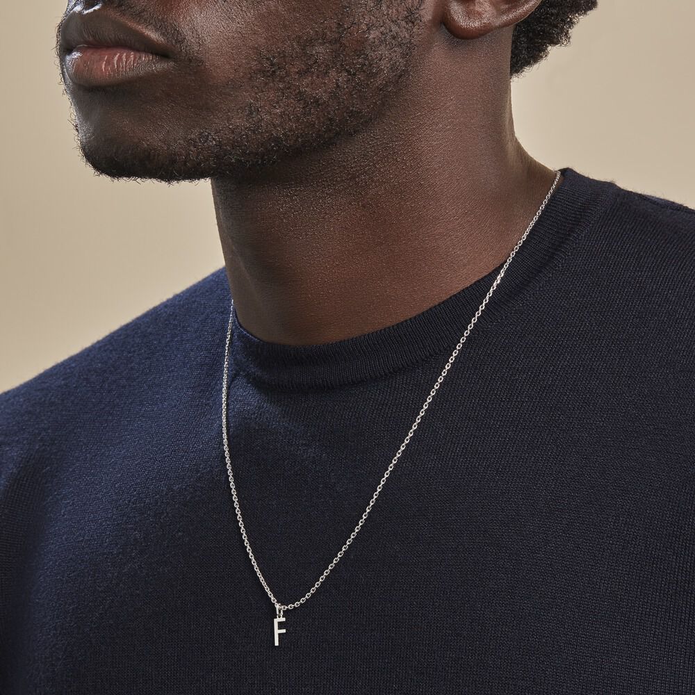 Pendentif Ionia Lettre Or Blanc - Pendentifs Famille | Marc Orian