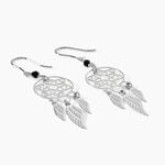 Boucles D'oreilles Pendantes Dream Catcher Argent Pierre De Synthese - Pendantes Femme | Marc Orian