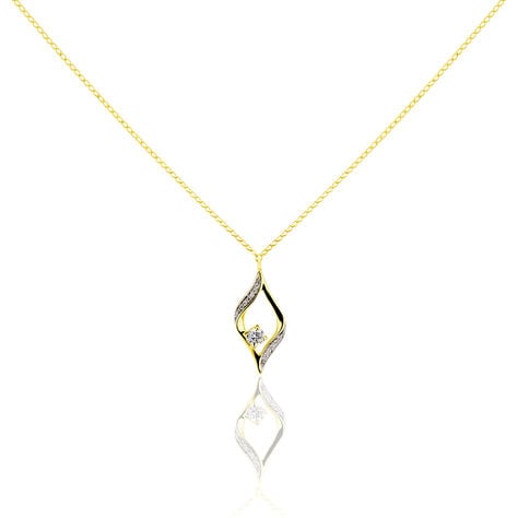 Collier Eye Or Jaune Oxyde De Zirconium - Colliers avec pierres Femme | Marc Orian