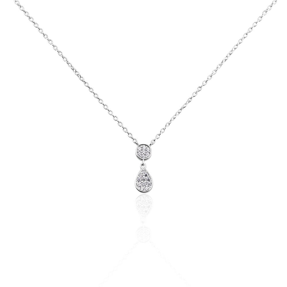 Collier Aletha Argent Blanc Oxyde De Zirconium - Colliers avec pierres Femme | Marc Orian