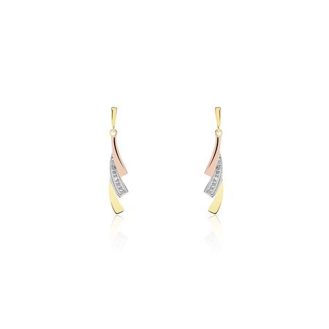 Boucles D'oreilles Pendantes Ainhoa Or Tricolore Diamant - Pendantes Femme | Marc Orian