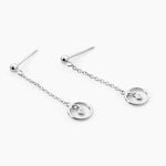 Boucles D'Oreilles Pendantes Geraldo Argent Blanc Oxyde De Zirconium - Pendantes Femme | Marc Orian