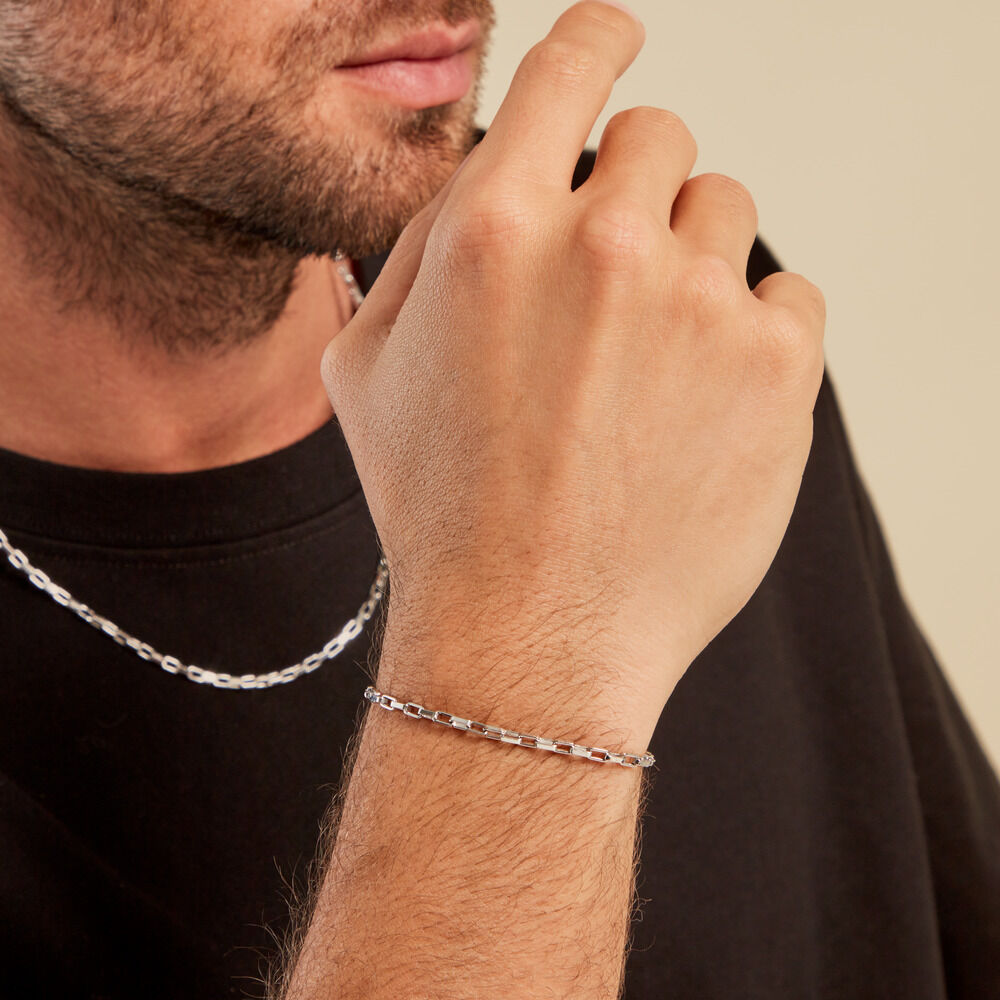Bracelet Maille Donte Argent Blanc - Bracelets mailles Homme | Marc Orian