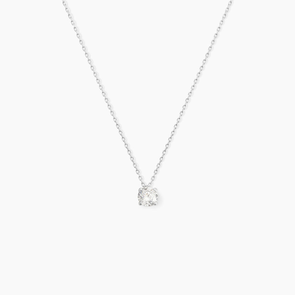 Collier Nazha Or Blanc Oxyde De Zirconium - Colliers avec pierres Femme | Marc Orian