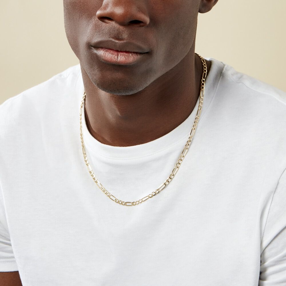 Collier Or Jaune Maille Alternée 1/3 - Chaines Homme | Marc Orian