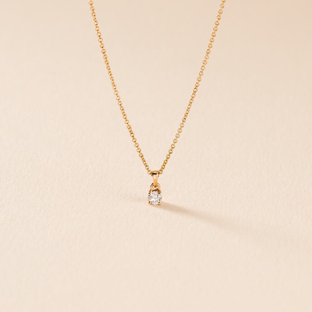 Collier Alexandra Or Jaune Diamant - Colliers solitaires Femme | Marc Orian