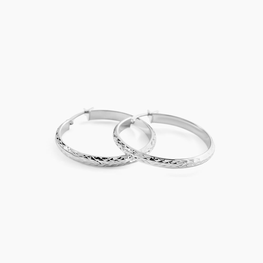 Créoles Argent Blanc Esmee - Créoles Femme | Marc Orian