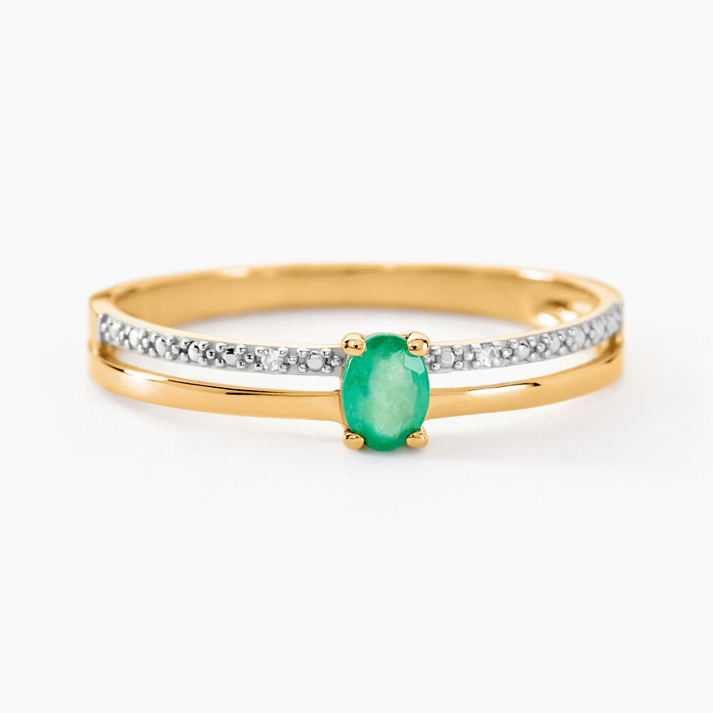 Bague Emeald Is The New Black Or Jaune Emeraude Diamant - Bagues vintage Femme | Marc Orian