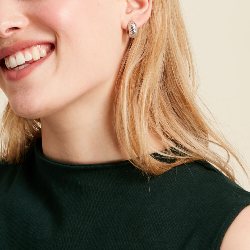 Créoles Amadi Argent Blanc - Créoles Femme | Marc Orian