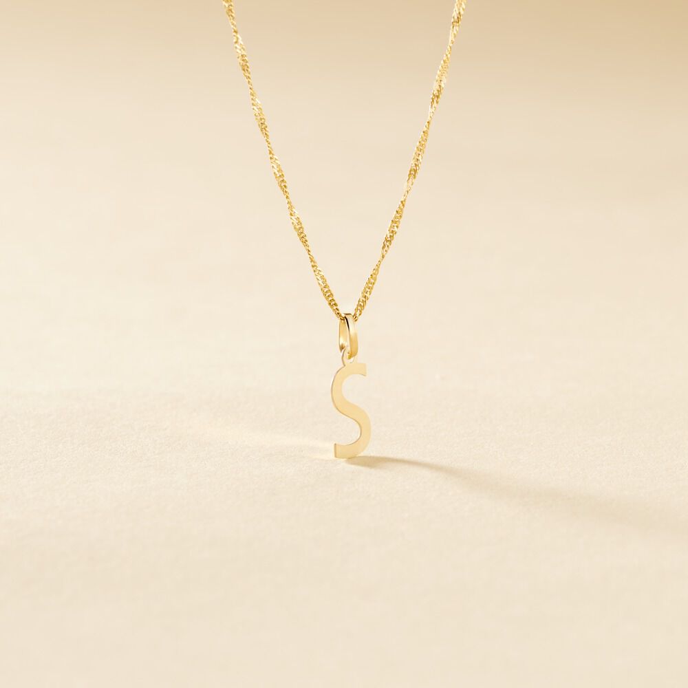 Pendentif Ionia Lettre Or Jaune - Pendentifs Famille | Marc Orian