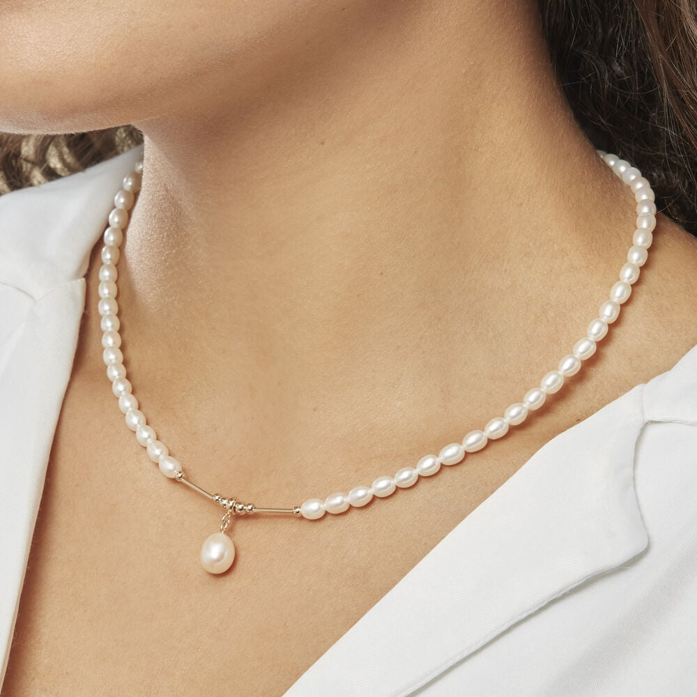 Collier Stella-rose Or Jaune Perle De Culture - Colliers avec pierres Femme | Marc Orian