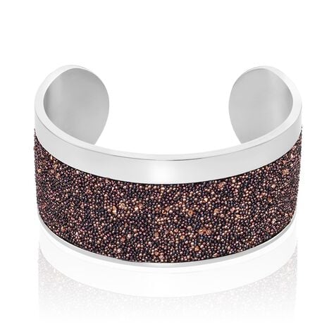 Bracelet Manchette Ouvert Acier Blanc Carron - Bracelets manchettes Femme | Marc Orian