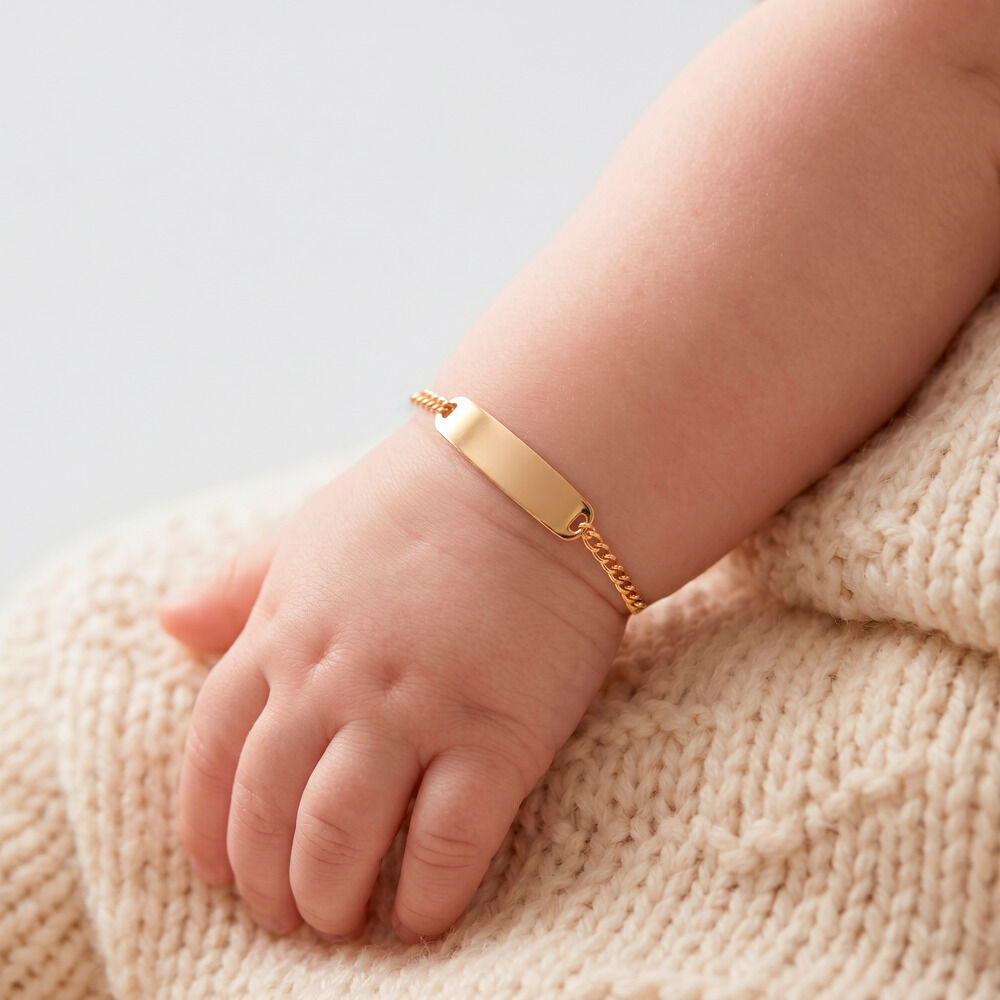 Bracelet Identit&eacute; Etheline Maille Gourmette Or Jaune - Gourmettes Enfant | Marc Orian