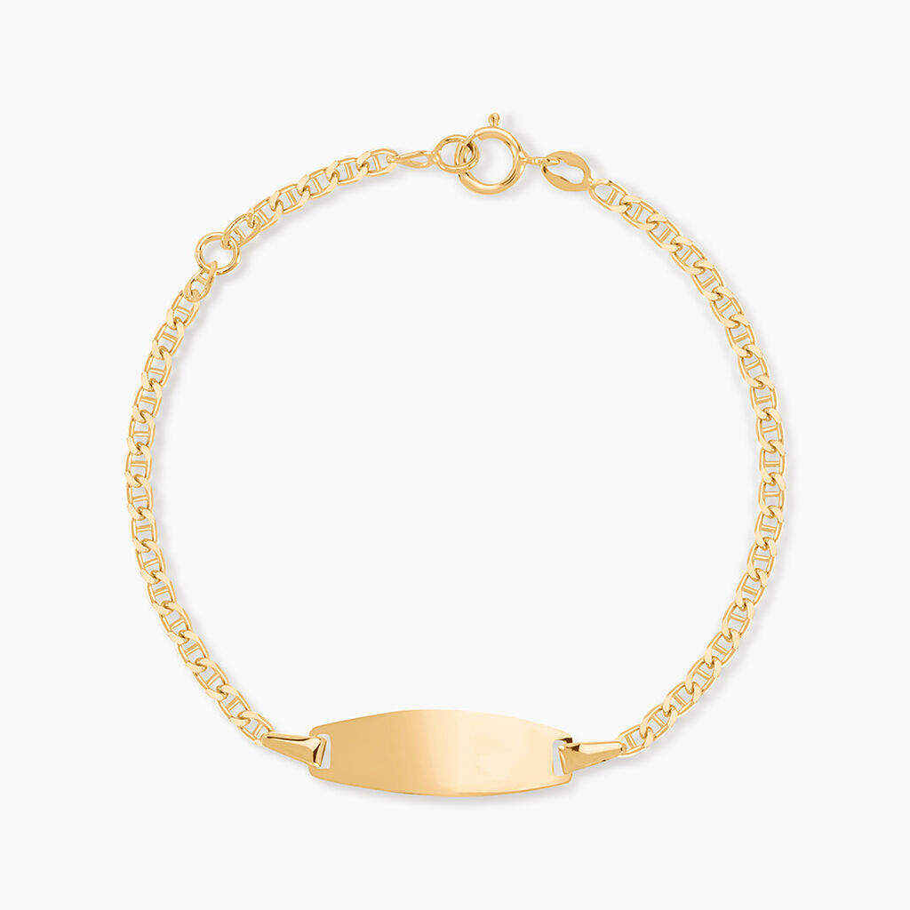 Bracelet Identité Fanelia Maille Marine Or Jaune - Gourmettes Enfant | Marc Orian