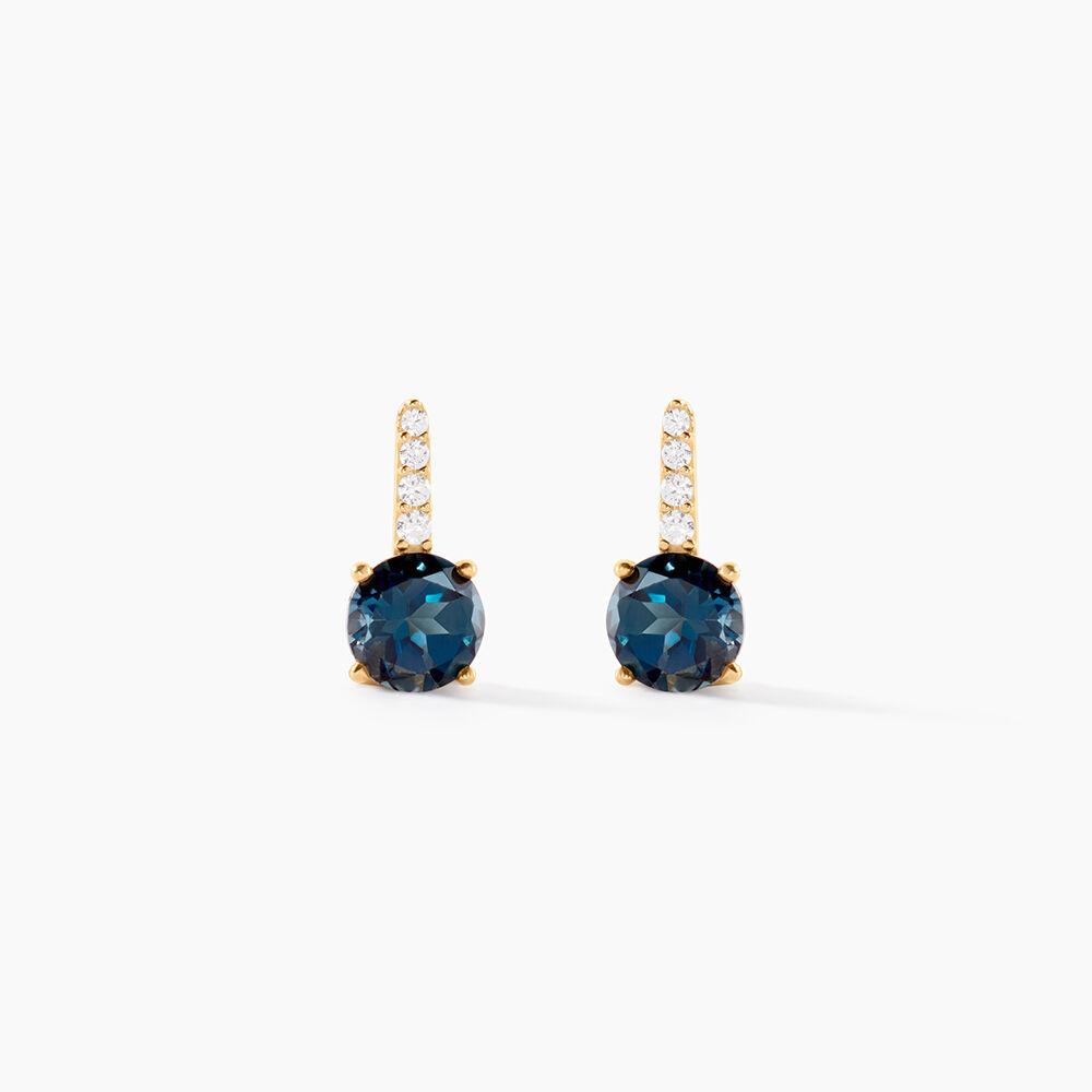 Bijoux D'oreilles Monroe Or Jaune Topaze Oxyde De Zirconium - Puces Femme | Marc Orian