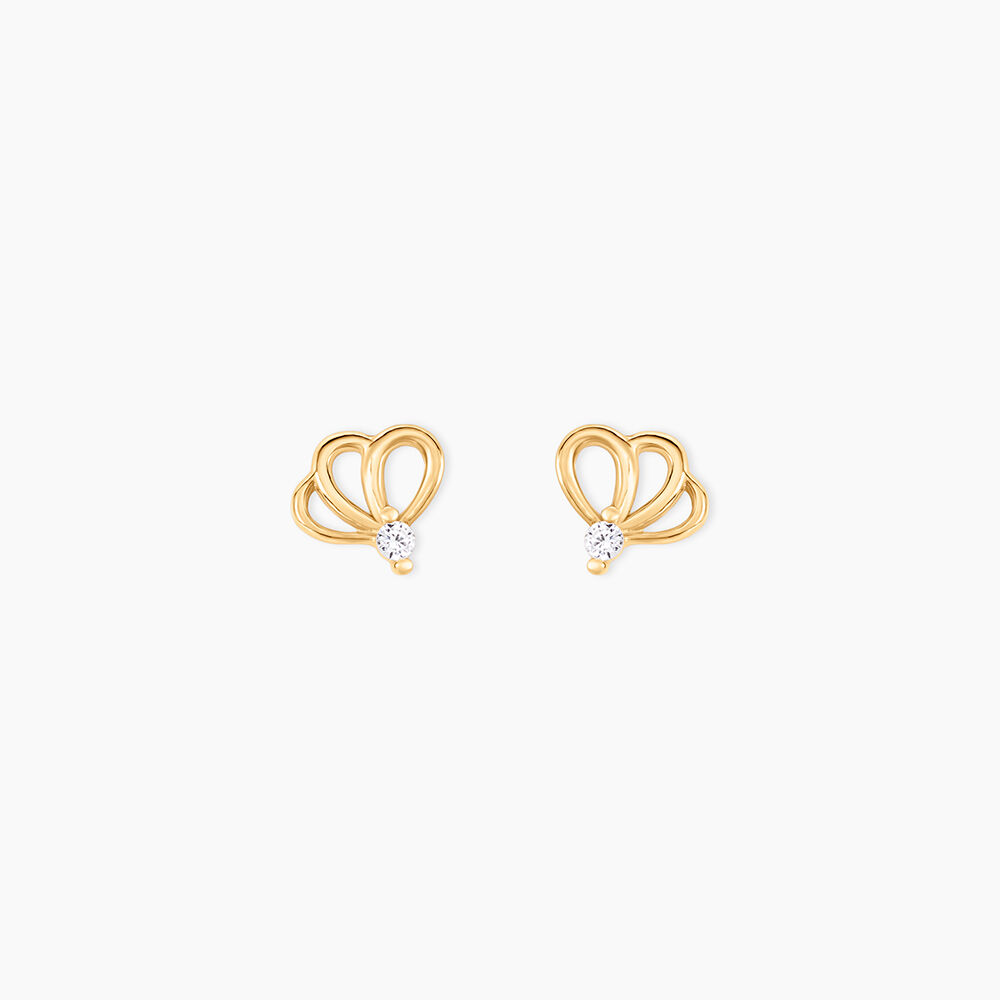 Boucles D'oreilles Puces Eleanor Fleur Or Jaune Oxyde De Zirconium - Puces Femme | Marc Orian