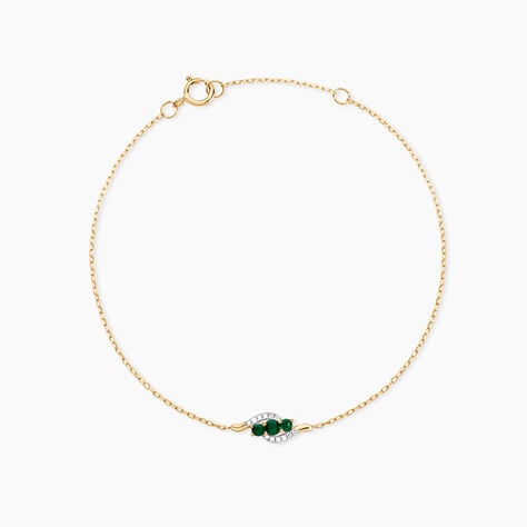 Bracelet Trinitie Or Jaune Emeraude Diamant - Bracelets chaînes Femme | Marc Orian