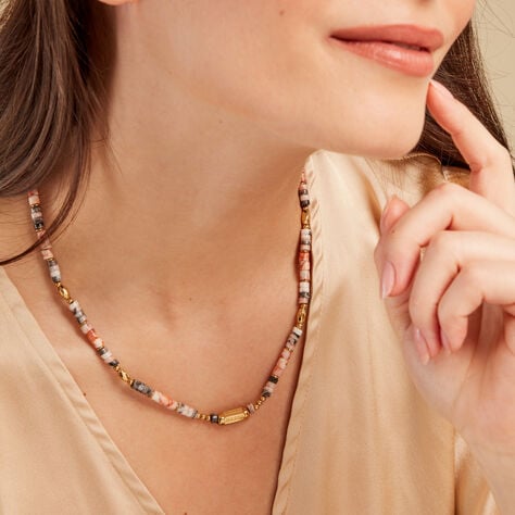 Collier Acier Jaune Pierre De Synthese - Colliers avec pierres  | Marc Orian