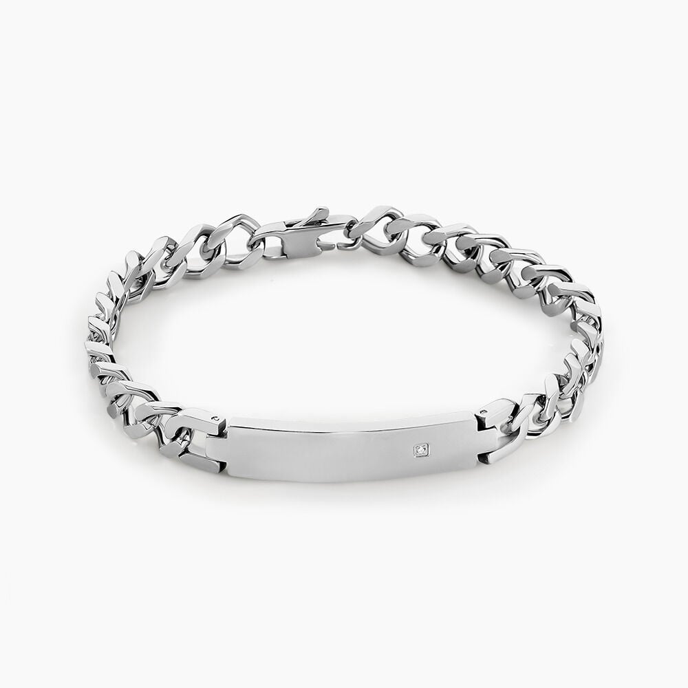 Bracelet Hugo Acier Blanc - Gourmettes Homme | Marc Orian