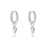 Cr&eacute;oles Trana Argent Blanc - Boucles d'oreilles pampille Femme | Marc Orian