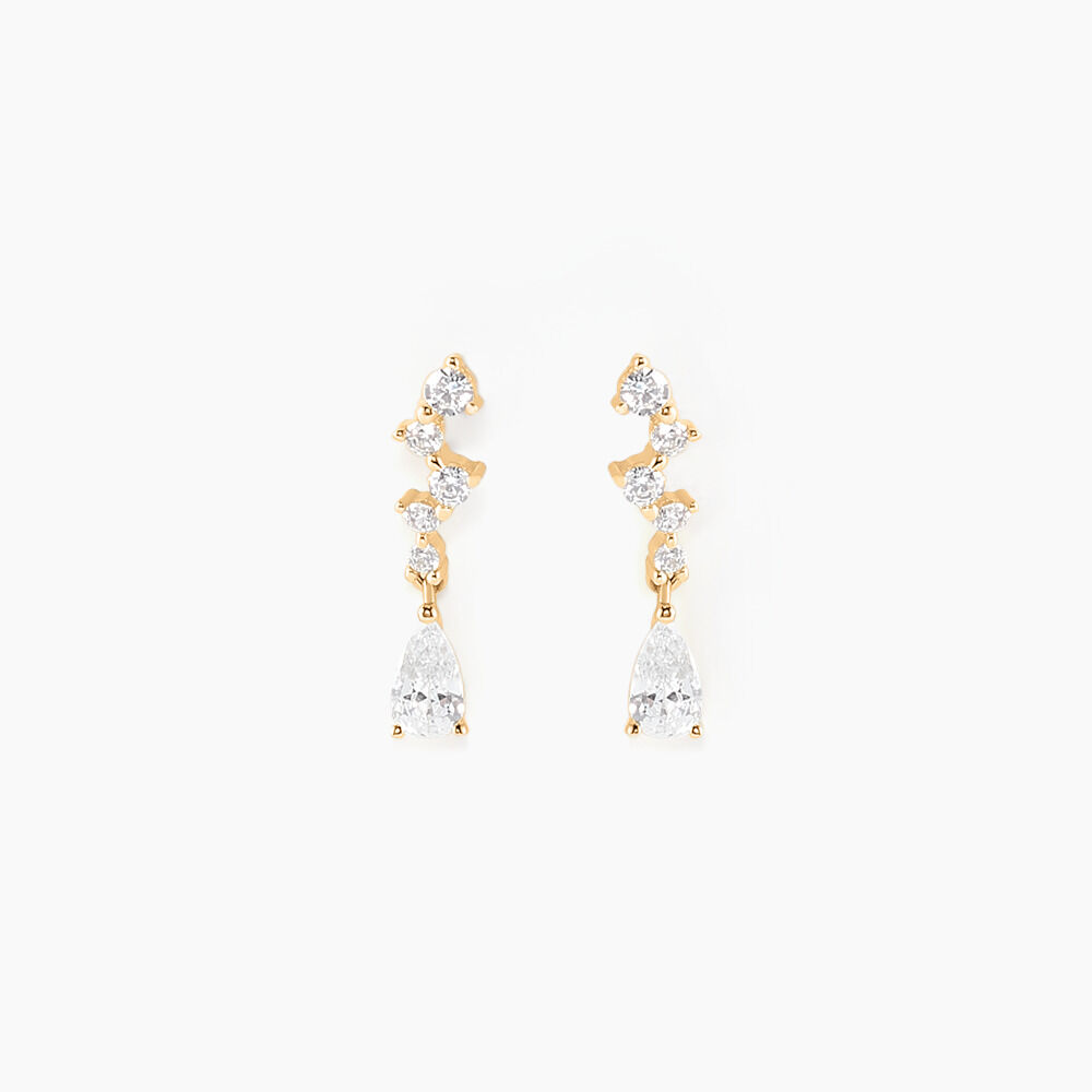 Boucles D'oreilles Pendantes Cegolene Or Jaune Oxyde De Zirconium - Pendantes Femme | Marc Orian