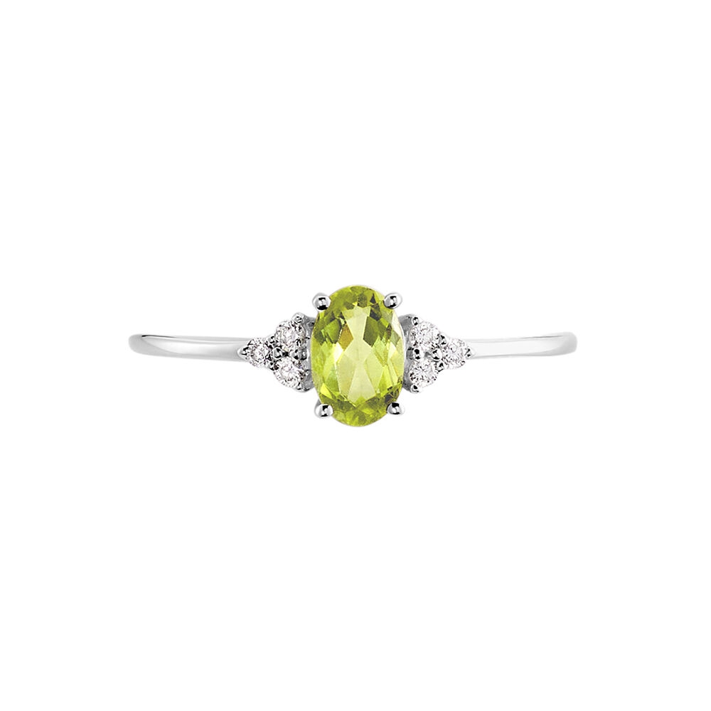 Bague Diapre Or Blanc Péridot Oxyde De Zirconium - Bagues avec pierre Femme | Marc Orian