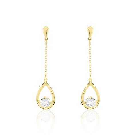 Boucles D'oreilles Pendantes Or Jaune Bartolome Oxyde De Zirconium - Pendantes Femme | Marc Orian