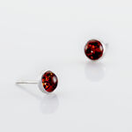 Boucles D'oreilles Puces Brunhild Argent Blanc Ambre - Puces Femme | Marc Orian