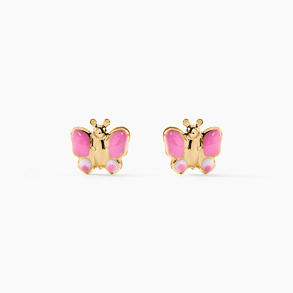 Boucles D'oreilles Puces Sienna Papillon Or Jaune - Puces Enfant | Marc Orian