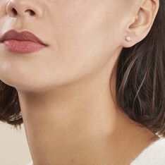 Boucles D'oreilles Puces Ayana Argent Blanc - Clous d'oreilles Femme | Marc Orian