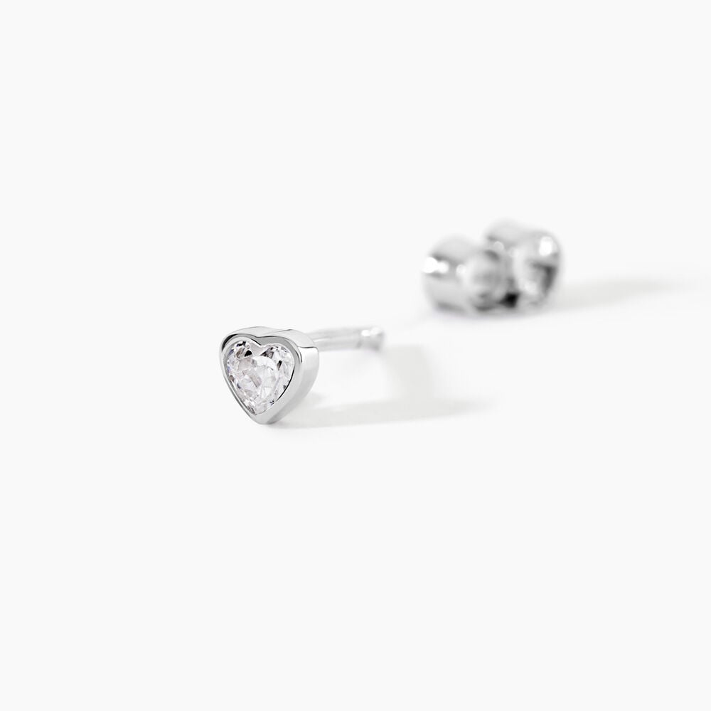 Boucles D'Oreilles Puces Querida Argent Blanc Oxyde De Zirconium - Puces Femme | Marc Orian