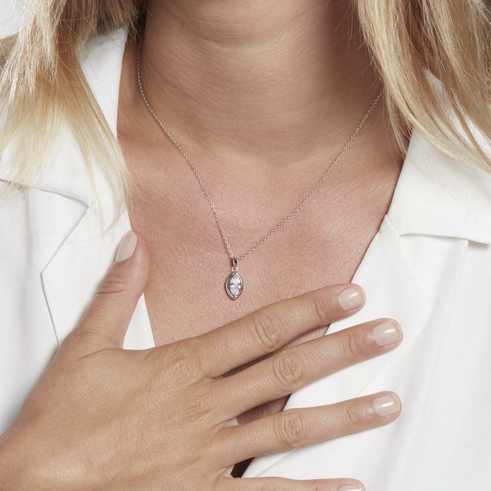 Collier Arone Argent Blanc Oxyde De Zirconium - Colliers avec pierres Femme | Marc Orian
