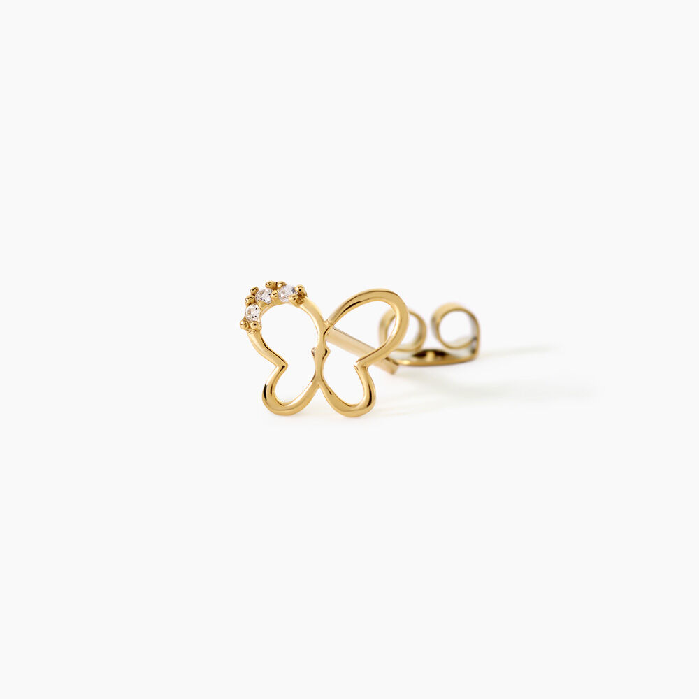 Boucles D'Oreilles Puces Camomille Argent Dor&eacute; A L'Or 750/1000 Oxyde De Zirconium - Puces Enfant | Marc Orian