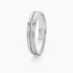 Alliance Nelcie Ruban Plat Argent Blanc - Alliances duo Famille | Marc Orian