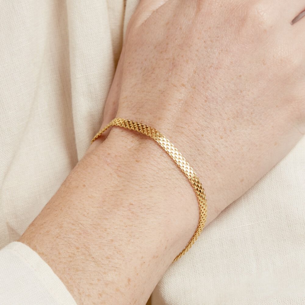Bracelet Argent Jaune Carola - Bracelets mailles Femme | Marc Orian