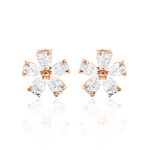Boucles D'oreilles Puces Siriana Argent Rose Oxyde De Zirconium - Puces Femme | Marc Orian