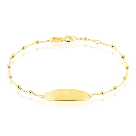 Bracelet Identité Evelina Maille Boule Or Jaune - Gourmettes Enfant | Marc Orian