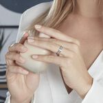 Alliance Fantaisie Diamantee Ruban Plat Or Blanc - Alliances duo Unisex | Marc Orian