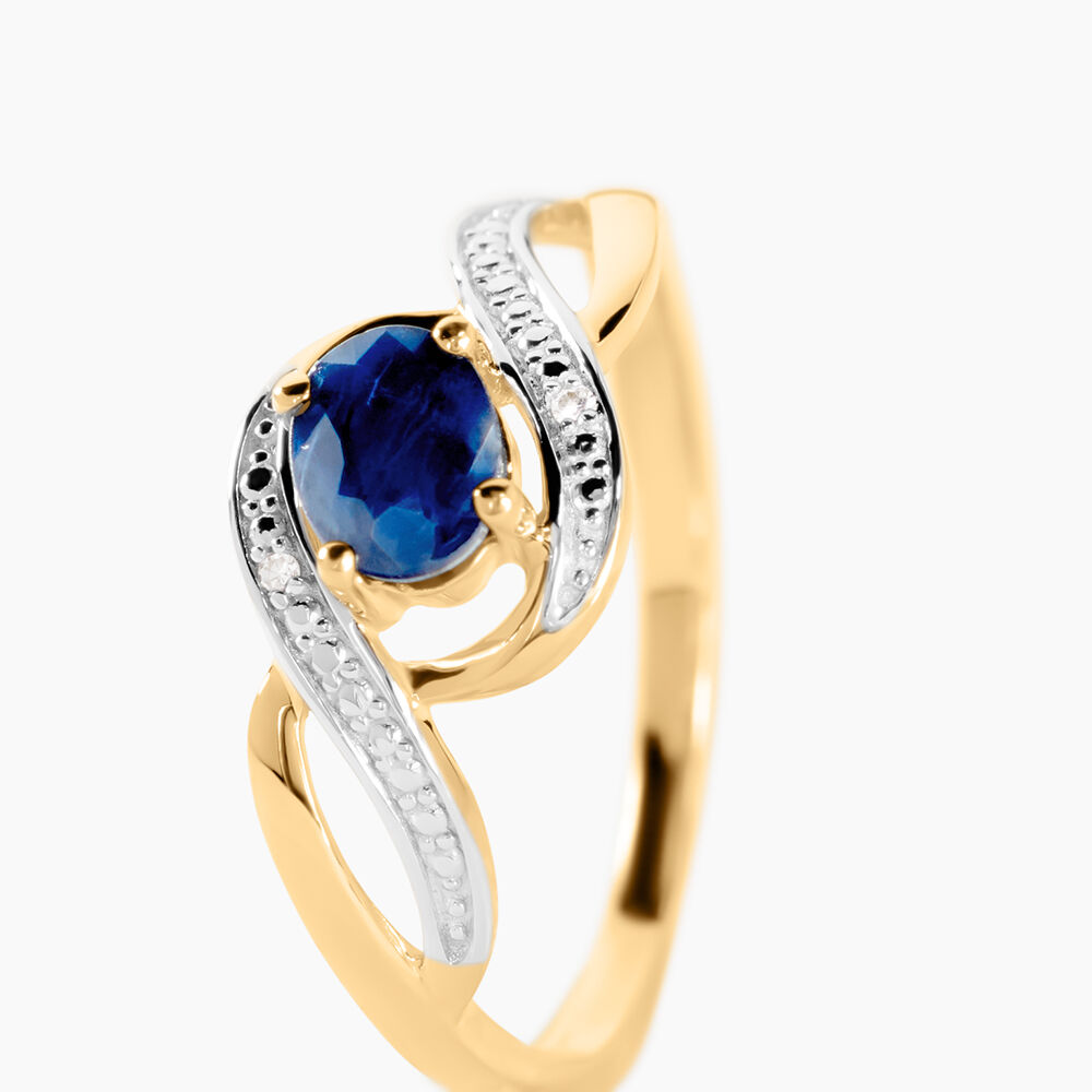 Bague Or Jaune Connor Saphir Diamants - Solitaires Femme | Marc Orian