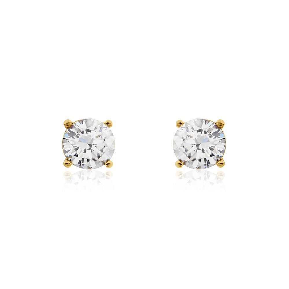 Boucles D'oreilles Puces Phebus Him Acier Doré Oxyde De Zirconium - Puces Homme | Marc Orian