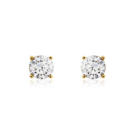 Boucles D'oreilles Puces Phebus Him Acier Doré Oxyde De Zirconium - Puces Homme | Marc Orian