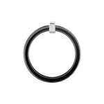 Bague Barette Bicolore Ceramique Argent Blanc Oxyde De Zirconium - Bijoux fantaisie Femme | Marc Orian