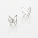 Boucles D'oreilles Puces Filippa Papillon Or Blanc - Puces Femme | Marc Orian