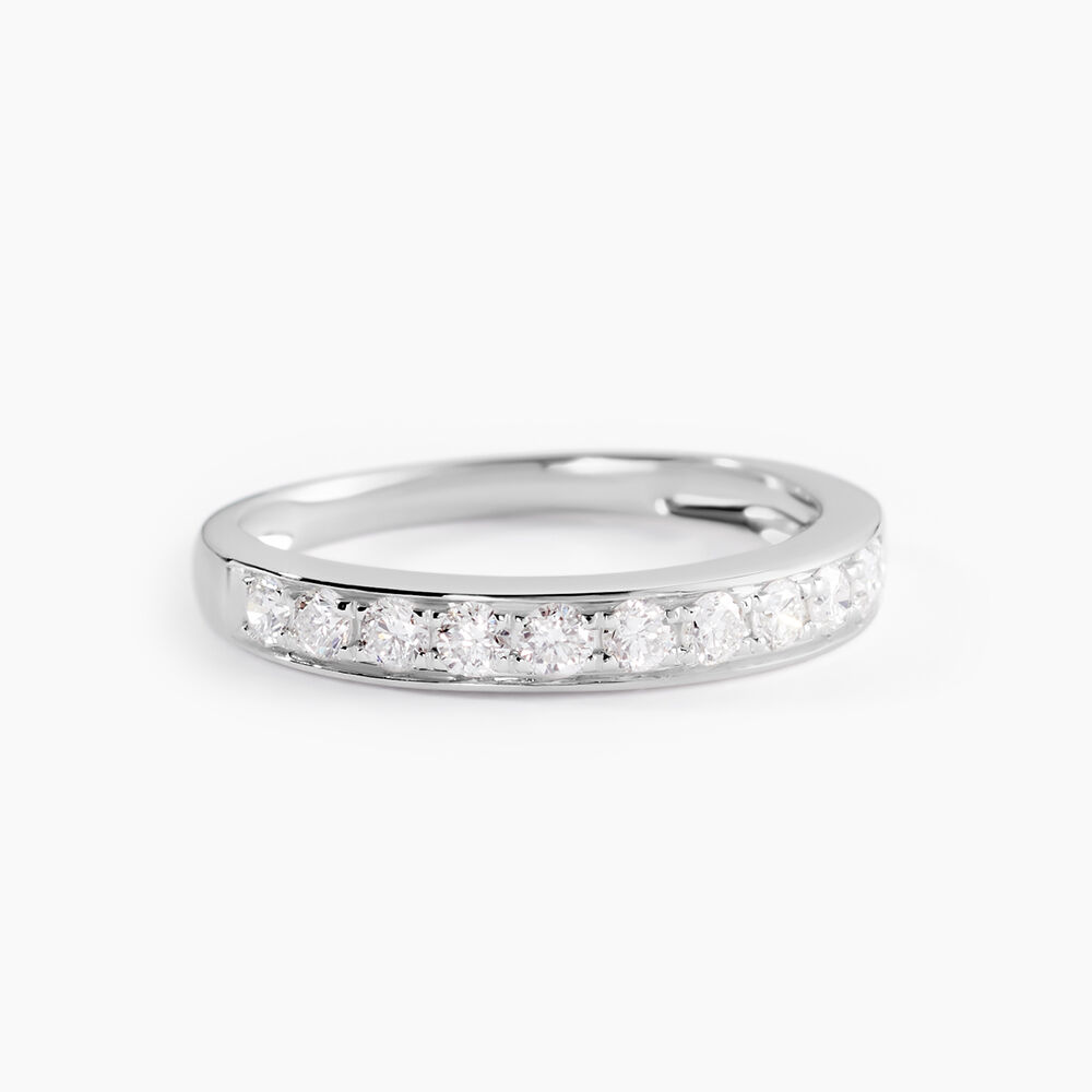 Demi-alliance Or Blanc Valentine Diamants Synthetique - Alliances duo Femme | Marc Orian