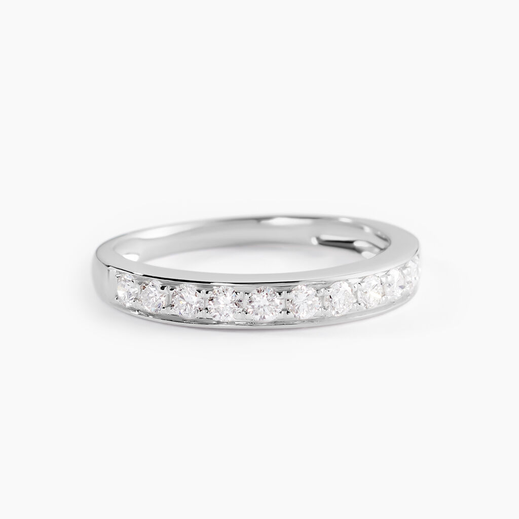 Demi-alliance Or Blanc Valentine Diamants Synthetique - Alliances duo Femme | Marc Orian